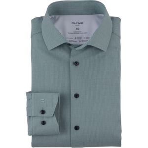 OLYMP - Heren Overhemd - Groen - Structuurweving - Lange Mouwen