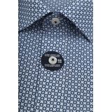 Olymp - Luxor - Overhemd - Blauw - Extra Lange Mouw - Bloemenprint