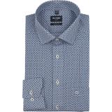 Olymp - Luxor - Overhemd - Blauw - Extra Lange Mouw - Bloemenprint