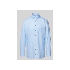 OLYMP modern fit overhemd, structuur, lichtblauw