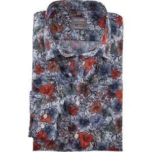 OLYMP comfort fit overhemd, popeline, wit dessin