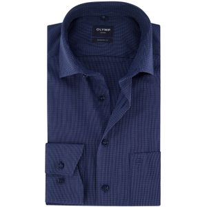 Olymp overhemd donkerblauw geprint modern fit