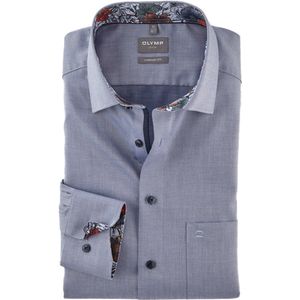 Olymp Luxor Comfort Fit business overhemd blauw strijkvrij
