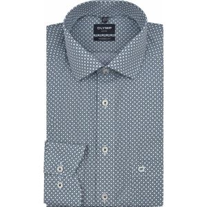 OLYMP - Modern Fit - Overhemd - Groen - 100% Katoen, Strijkvrij, Boordmaat: 42