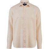 OLYMP SIGNATURE Overhemd - Beige - Linnen - Tailored Fit