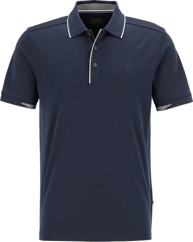 OLYMP - Casual T-shirt - Marine Blauw - Jersey - Korte Mouwen