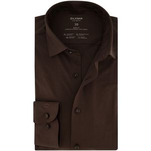 Olymp - Level 5 Overhemd - Bruin - Katoen/Elastaan