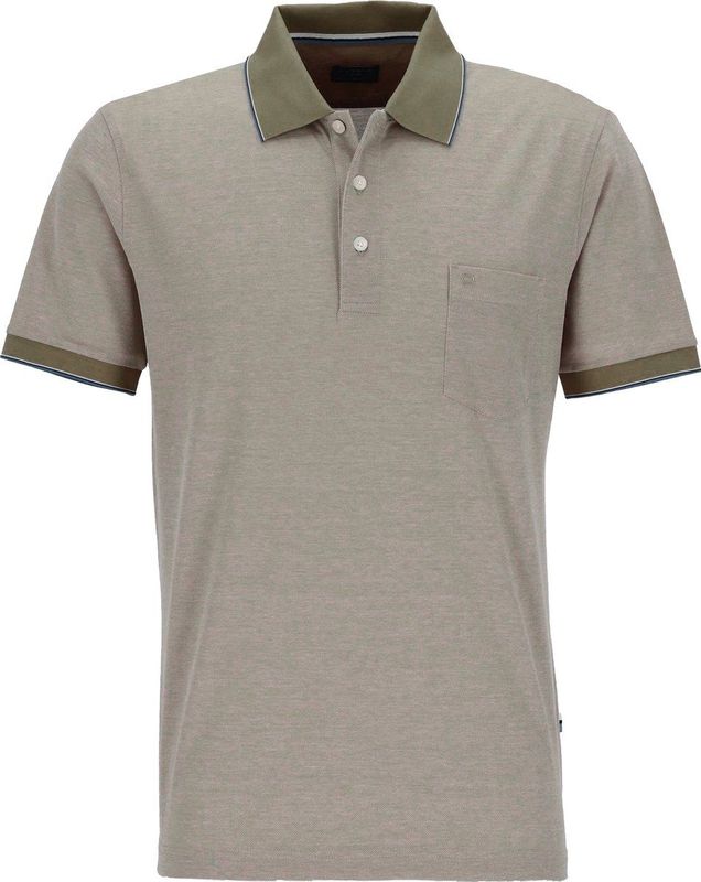 OLYMP - Casual Poloshirt - Blauw - Piquékatoen - Modern Fit