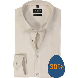 OLYMP - No. 6 - Overhemd - Beige - Super Slim Fit