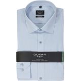 OLYMP No. 6 Six super slim fit overhemd, structuur, lichtblauw