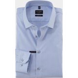 OLYMP No. 6 Six super slim fit overhemd, structuur, lichtblauw