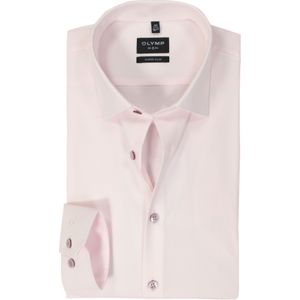 OLYMP No. 6 Six super slim fit overhemd, structuur, roze