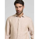 OLYMP - Casual - Overhemd - Beige - Regular Fit, Popeline, Lange Mouwen, Easy Iron