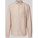 OLYMP - Casual - Overhemd - Beige - Regular Fit, Popeline, Lange Mouwen, Easy Iron