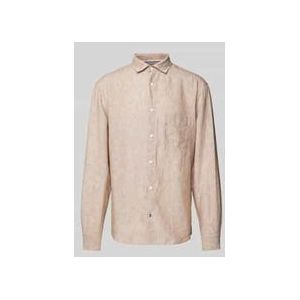 OLYMP - Casual - Overhemd - Beige - Regular Fit, Popeline, Lange Mouwen, Easy Iron