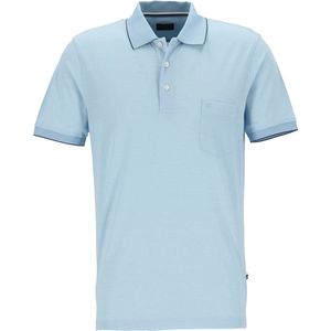 OLYMP - Casual - Poloshirt - Blauw - Modern Fit, Ademend Piquékatoen