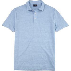 OLYMP - Polo Casual - Blauw - Tricot - Korte Mouwen