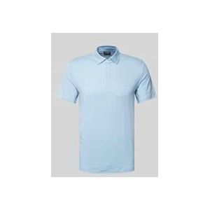 OLYMP - Polo Casual - Blauw - Tricot - Korte Mouwen
