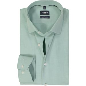 OLYMP - Overhemd - Lichtgroen - Twill - Lange Mouwen