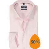 OLYMP 24/7 Modern Fit Overhemd - Twill - Roze - Strijkvriendelijk
