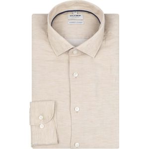 OLYMP Level 5 Hemd Leinen Blend Beige - Größe 37