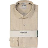 OLYMP - Level 5 - Body Fit Overhemd - Beige - Strijkvriendelijk