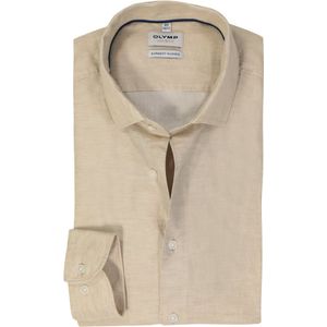 OLYMP - Level 5 - Body Fit Overhemd - Beige - Strijkvriendelijk