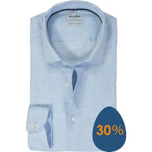 OLYMP - Level 5 - Overhemd - Lichtblauw - Body Fit, Structuurweving, Easy Iron