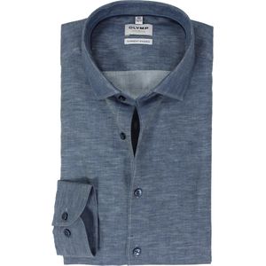 OLYMP Level 5 Overhemd Linnen Blend - Lichtblauw - Body-fit - Lange Mouw
