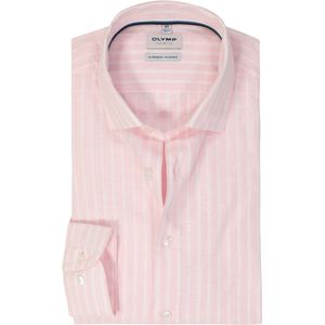 OLYMP Level Five garment washed Overhemd, body fit, Kent, Roze