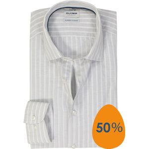 OLYMP - Overhemd - Zilvergrijs - Poplin - Body Fit