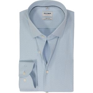 OLYMP - 24/7 Level 5 Body Fit Overhemd - Lichtblauw - Strijkvriendelijk - Katoen/Polyester/Elastaan
