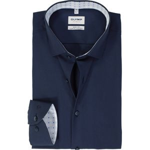 OLYMP - 24/7 Level 5 Body Fit Overhemd - Marine Blauw - Twill