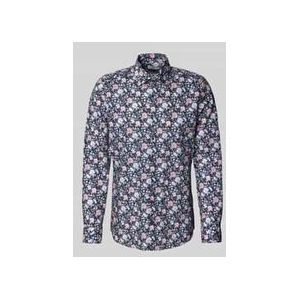 OLYMP - Level 5 - Body Fit Overhemd - Marine Blauw - Popeline