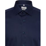 OLYMP - Heren Overhemd - Donkerblauw - Satijnbinding - Body Fit