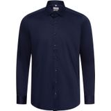 OLYMP - Heren Overhemd - Donkerblauw - Satijnbinding - Body Fit