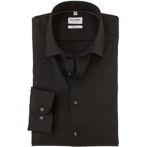 OLYMP - Level Five - Body-Fit Overhemd - Zwart - Katoen/Elastolefine