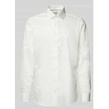 OLYMP - Heren Overhemd - Lichtbeige - Satijnbinding - Body Fit