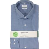OLYMP - Level - Overhemd - Royal Blauw - Structuurweving - Body Fit