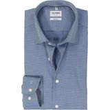 OLYMP - Level - Overhemd - Royal Blauw - Structuurweving - Body Fit