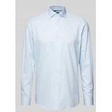 OLYMP - Blauw Gestreept Overhemd - 100% Katoen - Kent Kraag - Lange Mouwen
