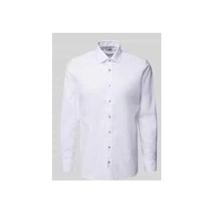 OLYMP - Level 5 - Overhemd - Wit - Body Fit, Structuurweving, Easy Iron
