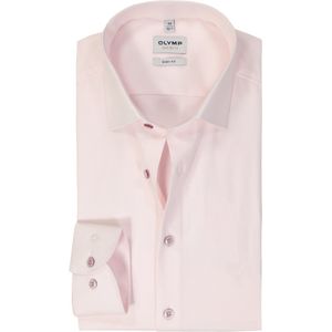 OLYMP Level 5 Overhemd - Structuur - Roze - Strijkvriendelijk - 97% Katoen