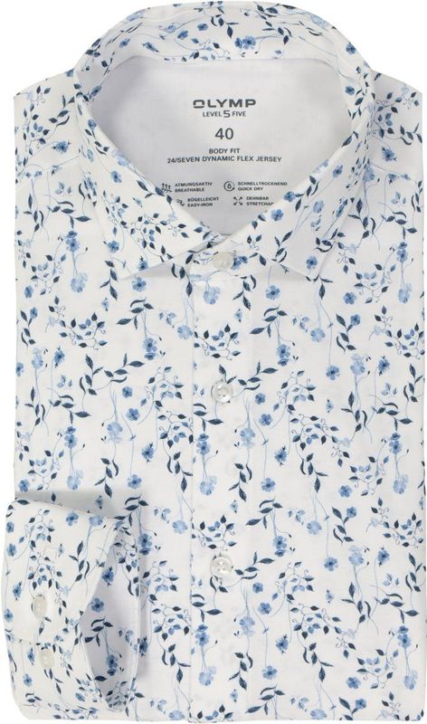 OLYMP - Overhemd - Wit - Jersey - Body Fit