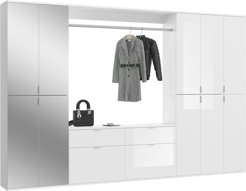 Garderobenkombination  ¦ weiß ¦ Maße (cm): B: 273 H: 193 T: 34.0 Flur- & Dielenmöbel > Garderoben Sets - Sconto