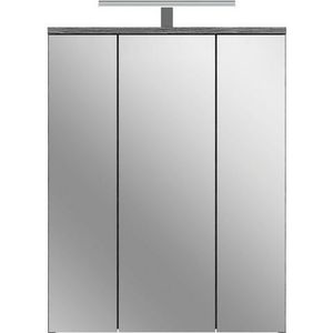 welltime Badezimmerspiegelschrank "LUCCA, TOPSELLER, Breite 60cm, inkl. LED Beleuchtung, 3 Spiegeltüren", (Set, 2 St.), Badmöbel, Badschrank, Schrank, Wandschrank, Bad, Badezimmer