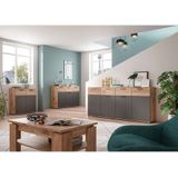 INOSIGN Sideboard »Riga, Breite 180cm, 4 Türen, 2 Schubkästen, 6 Einlegeböden, 10 Fächer«, hochwertige Rillenfräsung, mit Softclose, Kommode, Anrichte, Schrank