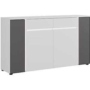 Kato dressoir 4 deuren, 2 laden met licht wit,grijs.