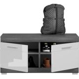 INOSIGN Sitzbank »Siena, Breite 90 cm, 2 Türen, 2 Einlegeböden, 4 Fächer«, Front-Rillenfräsung, Bank, Schuhbank, Garderobenbank,Dielenbank