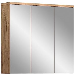 Grado spiegelkast 3 deuren mat grijs,eik decor.